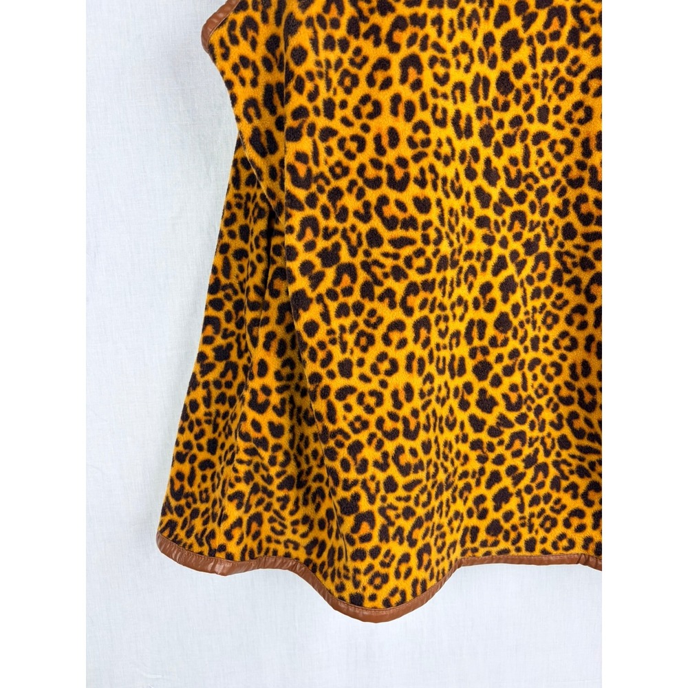 Simply Southern Womens Leopard Print Fleece Open Front Drape Vest Brown Small - Picture 11 of 12